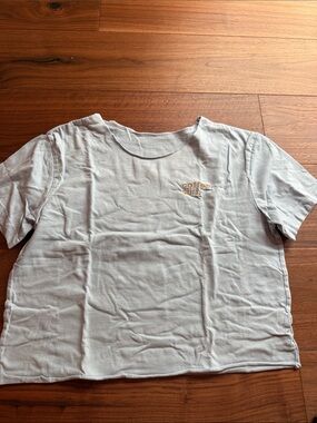 Light Blue Short-Sleeve Crewneck Tee with Small Embroidered Logo